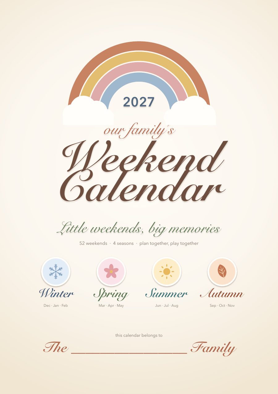Seasonal Weekend Calendar 2027, cover